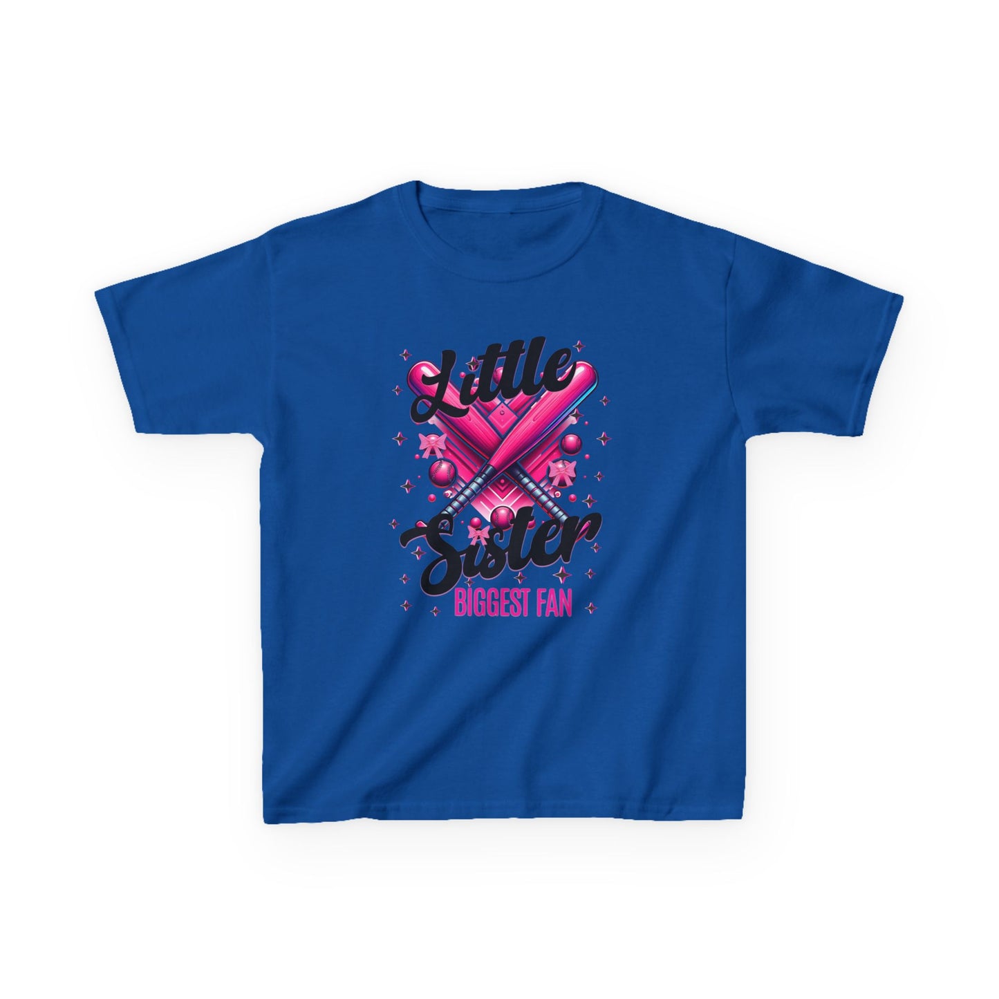 Kids Little Sister Biggest Baseball Softball Fan Tee