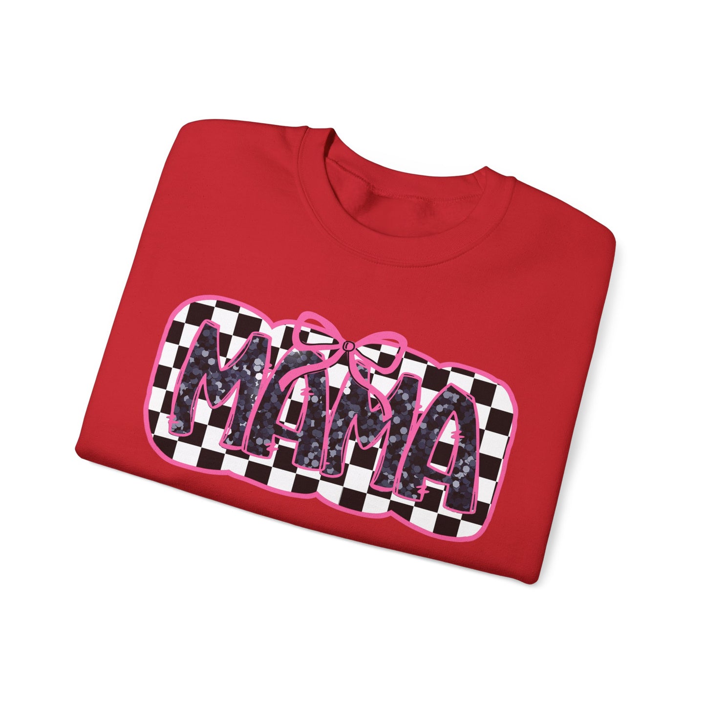 Personalized Bow Checkered Mama Sweatshirt