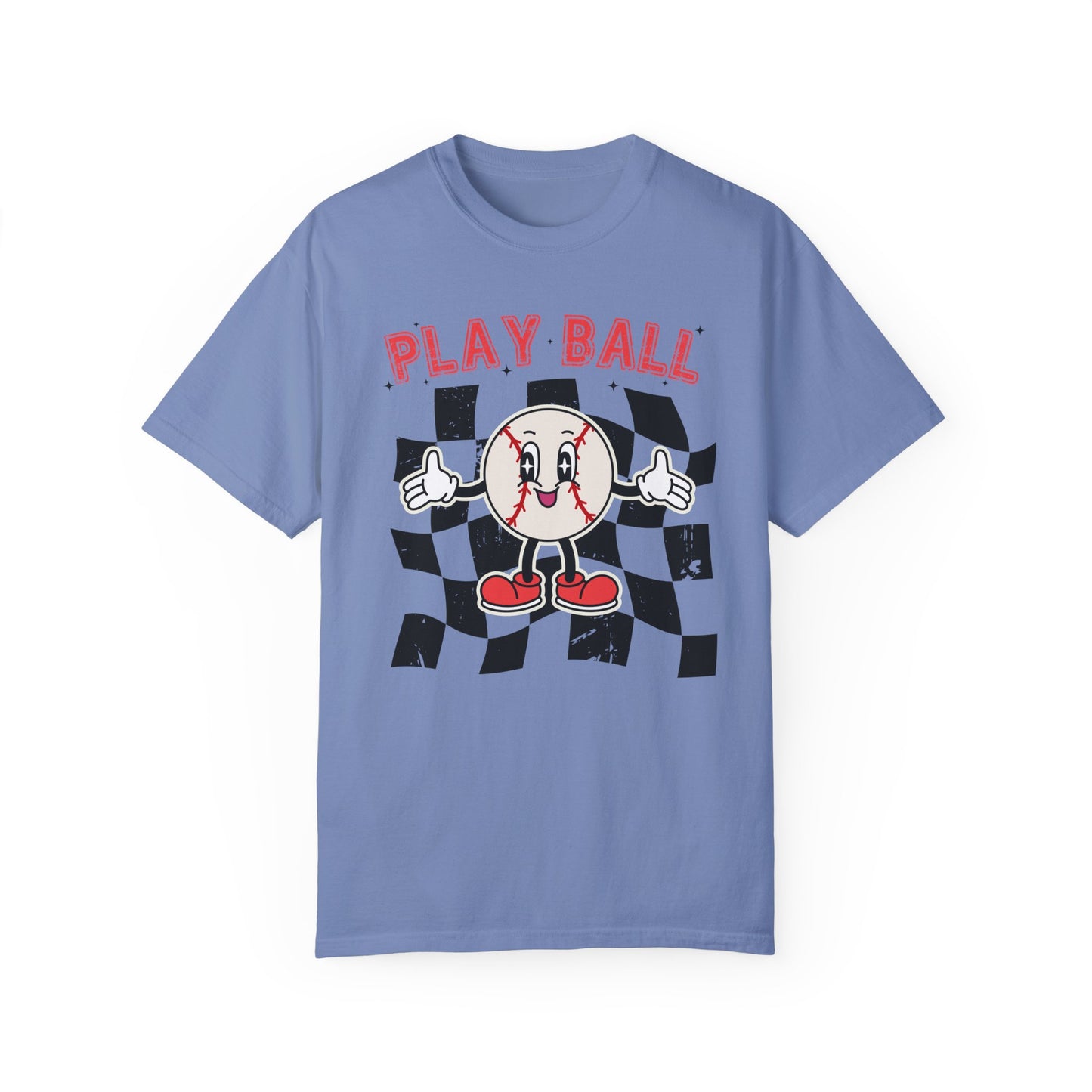 Play Baseball Checkered T-Shirt