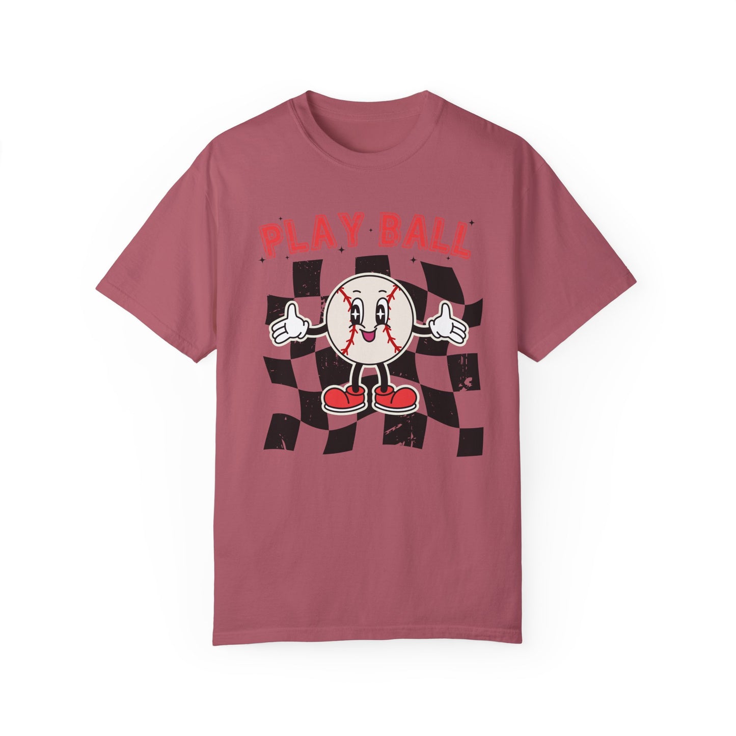 Play Baseball Checkered T-Shirt