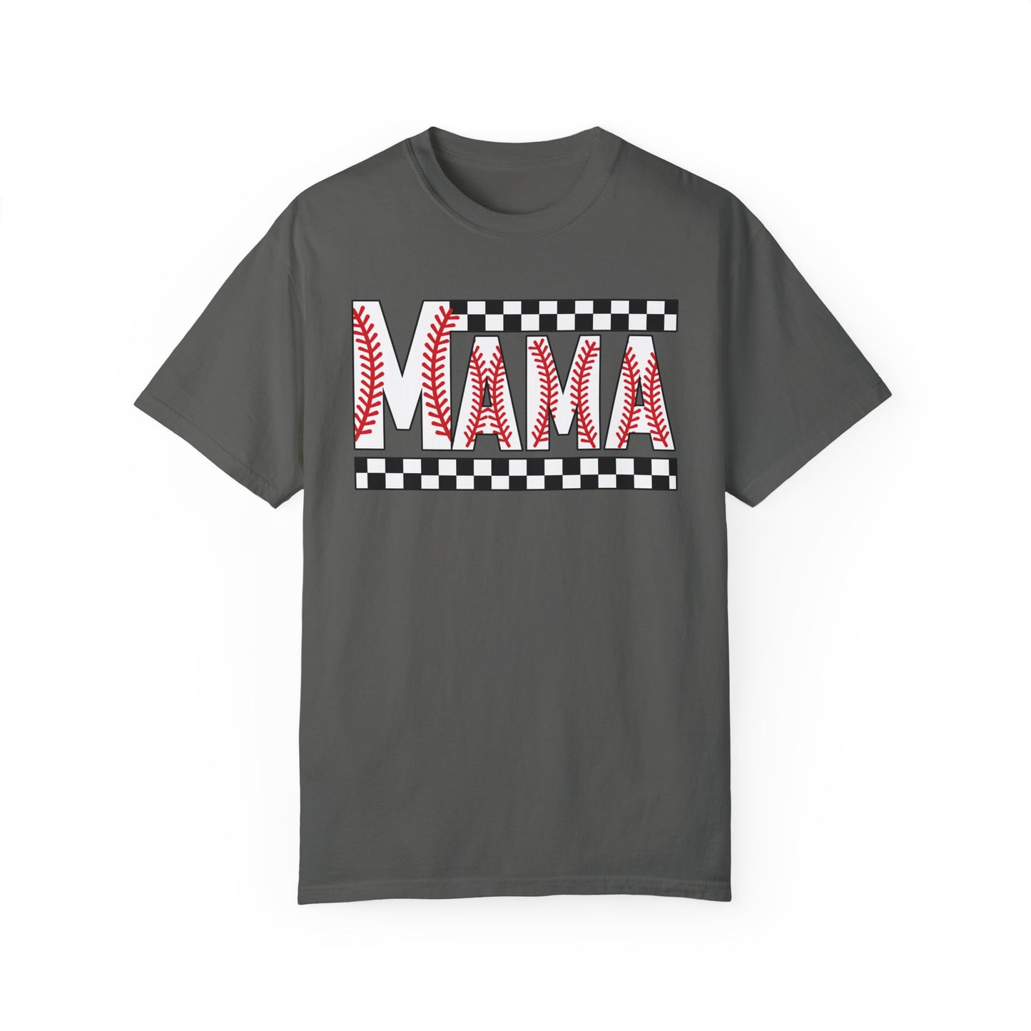 MAMA Baseball Checkered T-Shirt