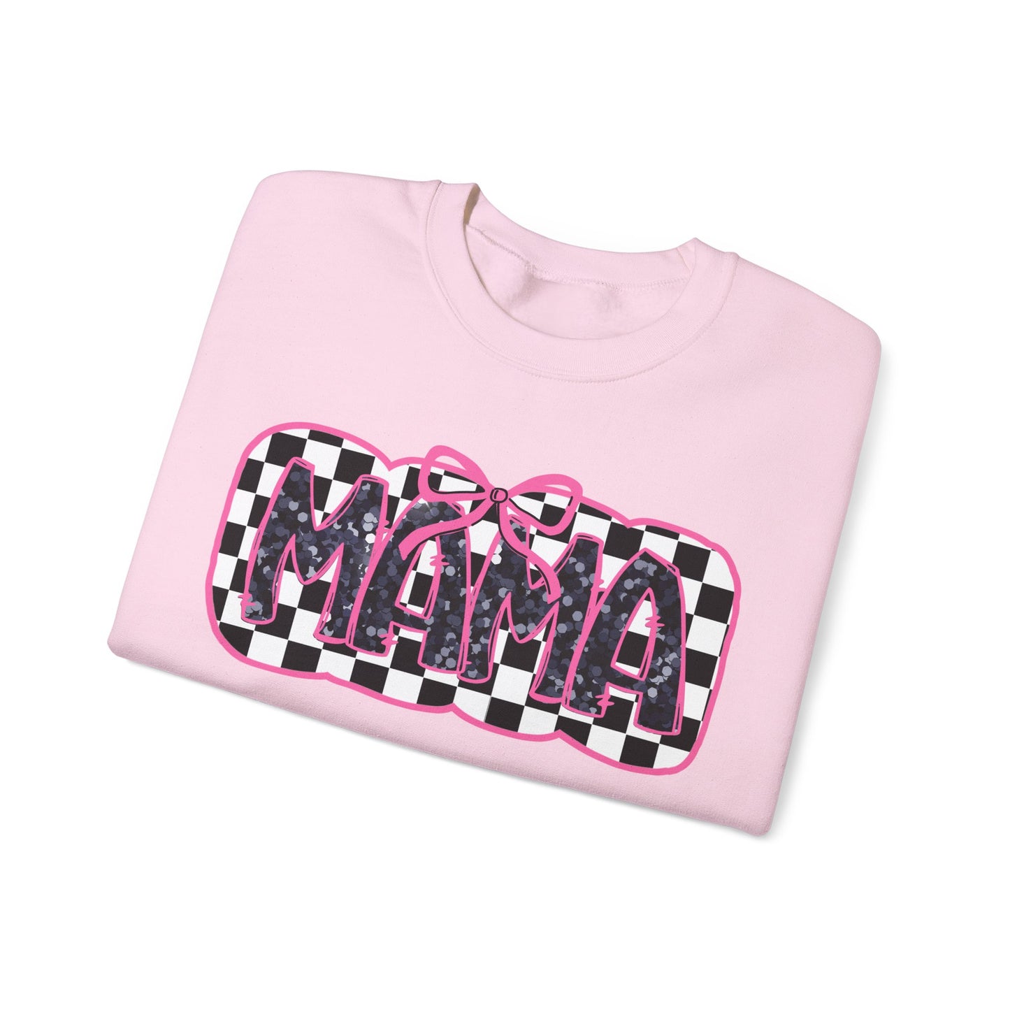 Personalized Bow Checkered Mama Sweatshirt