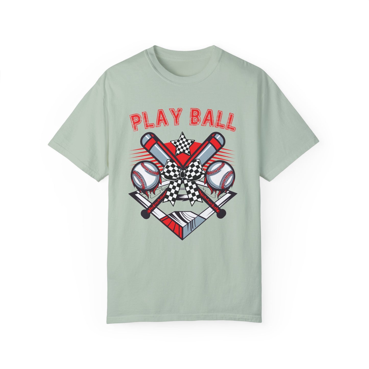 Play Ball Checkered Bow T-Shirt