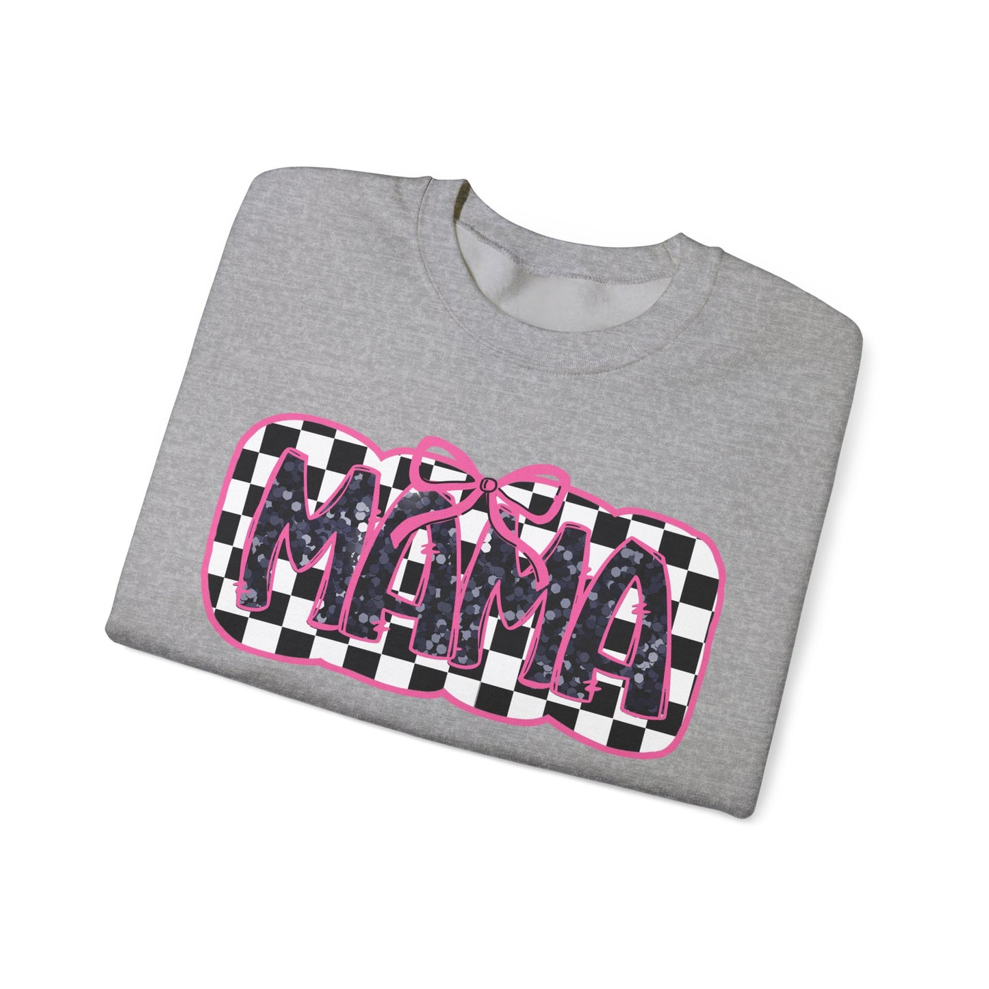 Personalized Bow Checkered Mama Sweatshirt