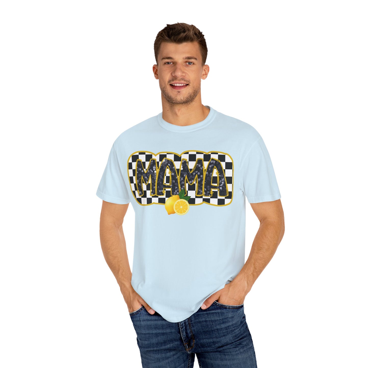 Checkered Lemon Mama T-Shirt, Gift for Mom