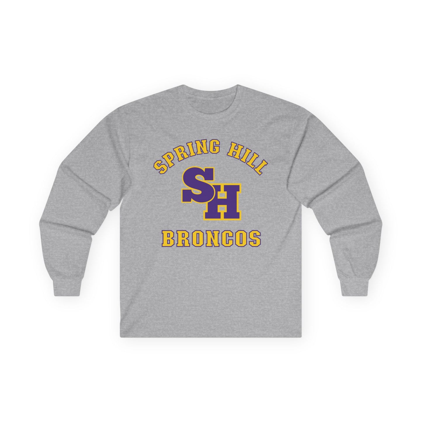 Spring Hill Broncos Long Sleeve Tee with Number & Name