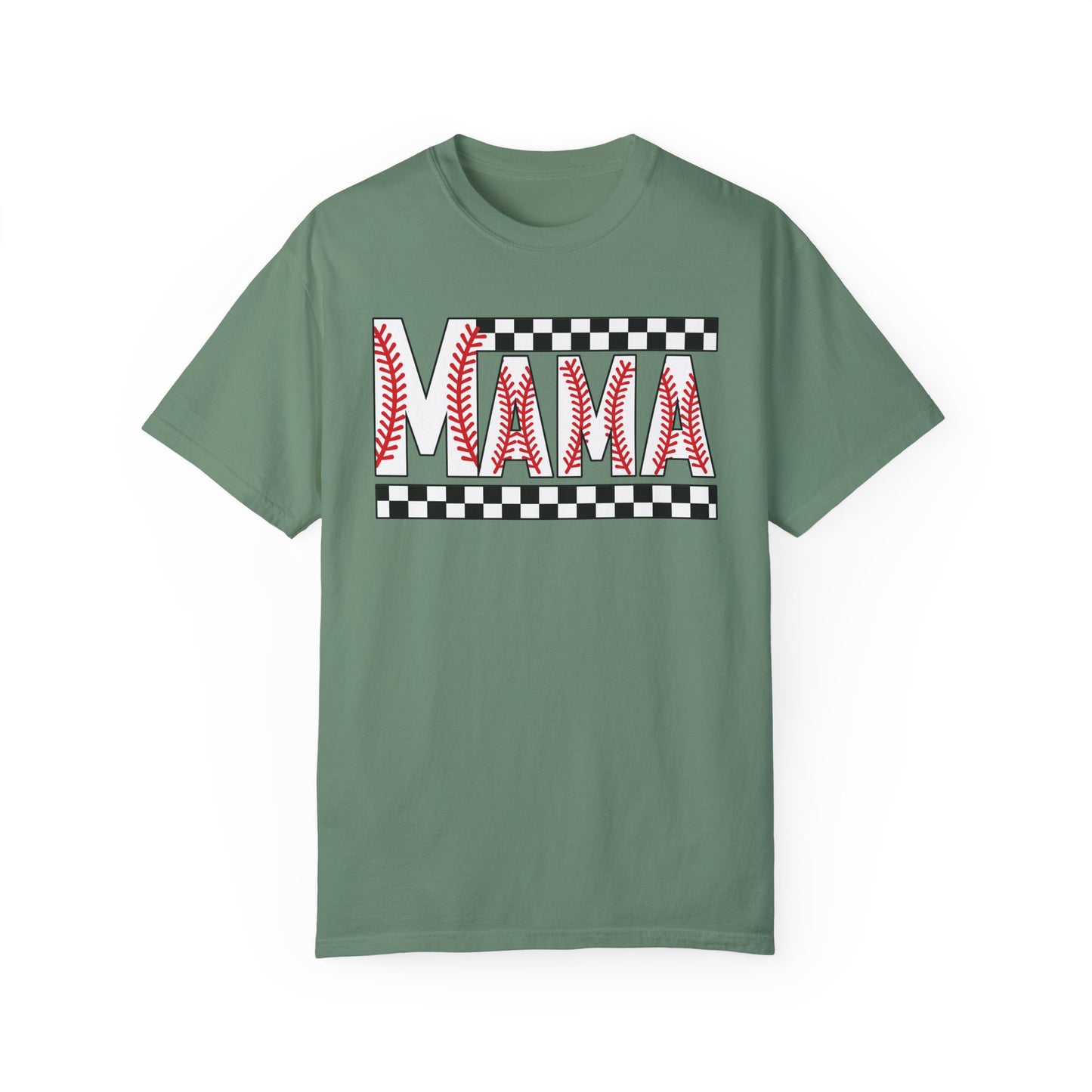 MAMA Baseball Checkered T-Shirt