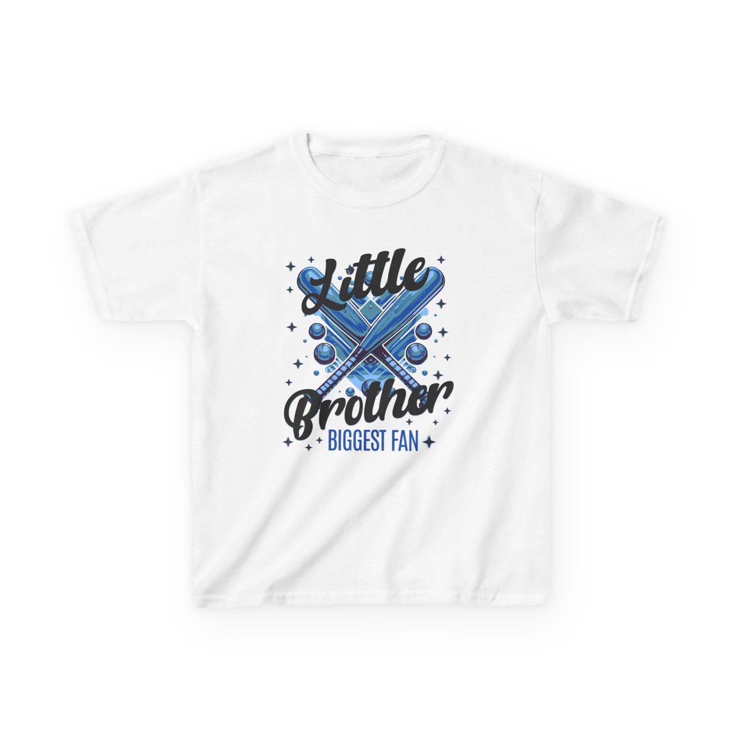 Kids Little Brother Biggest Baseball Softball Fan Tee