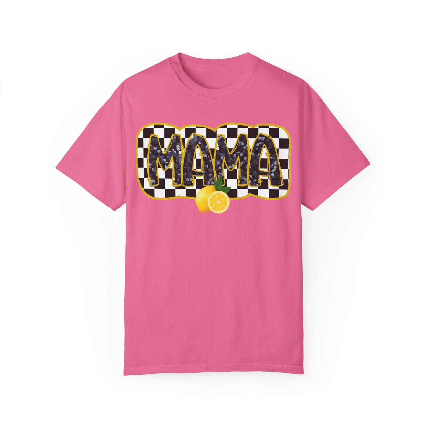 Checkered Lemon Mama T-Shirt, Gift for Mom