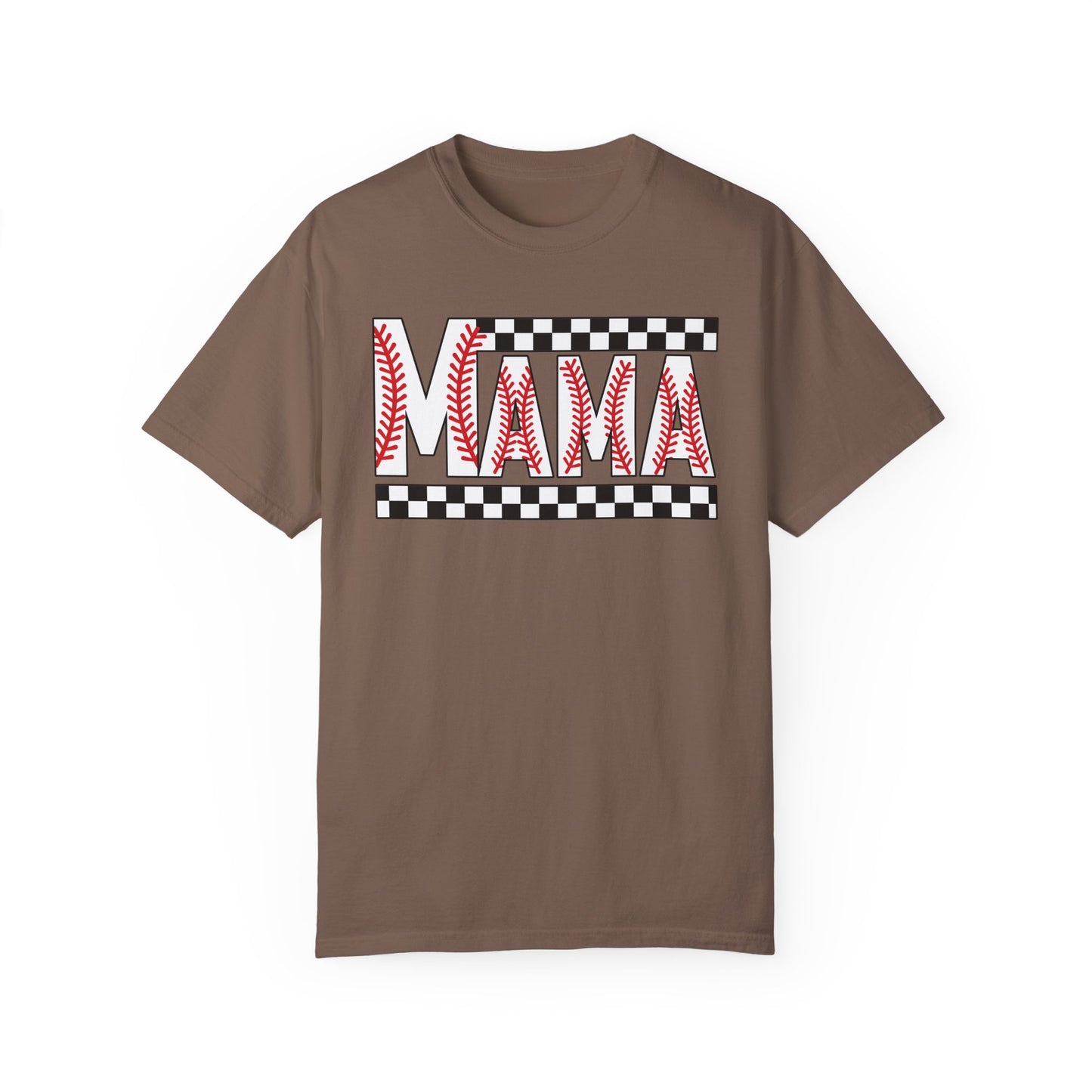 MAMA Baseball Checkered T-Shirt