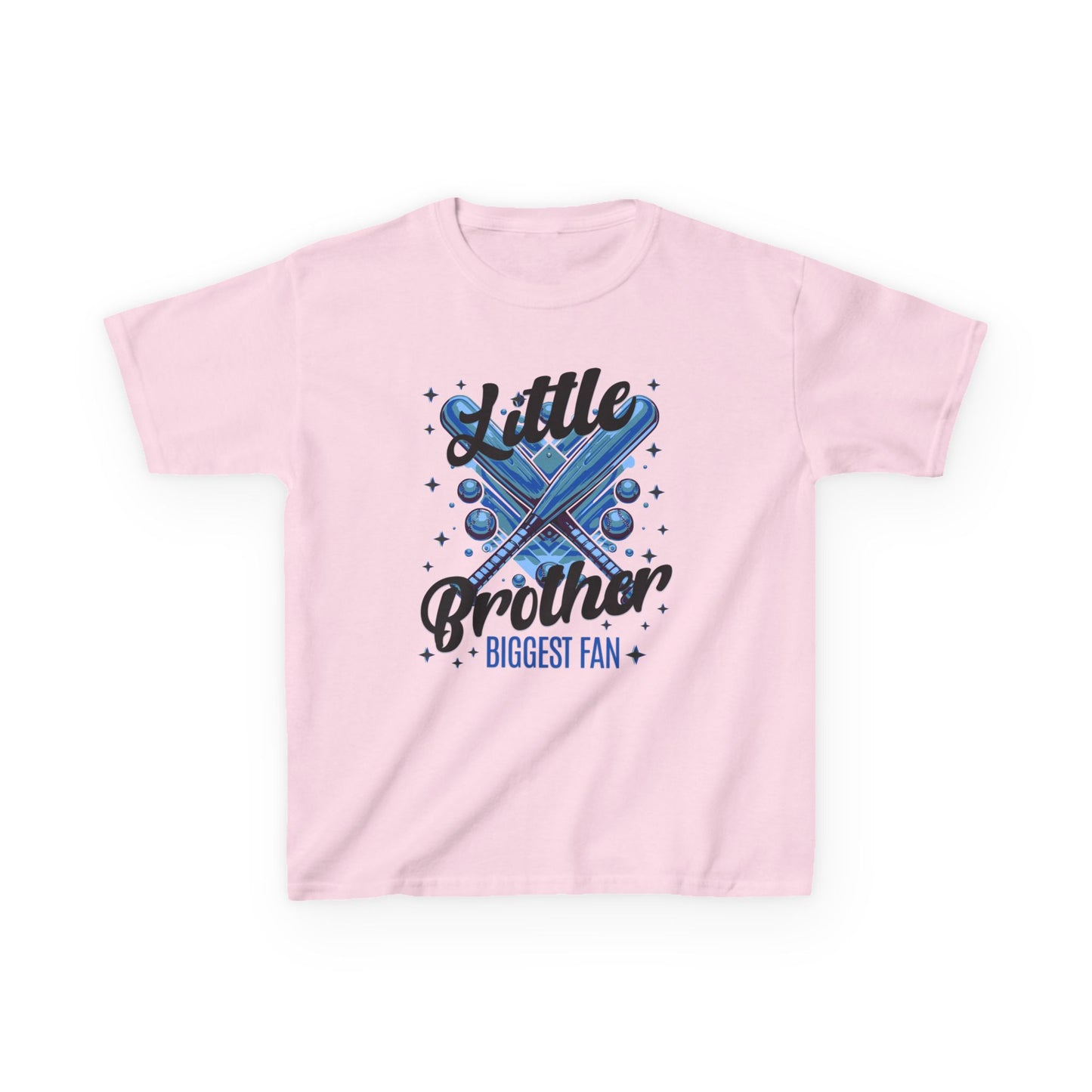 Kids Little Brother Biggest Baseball Softball Fan Tee