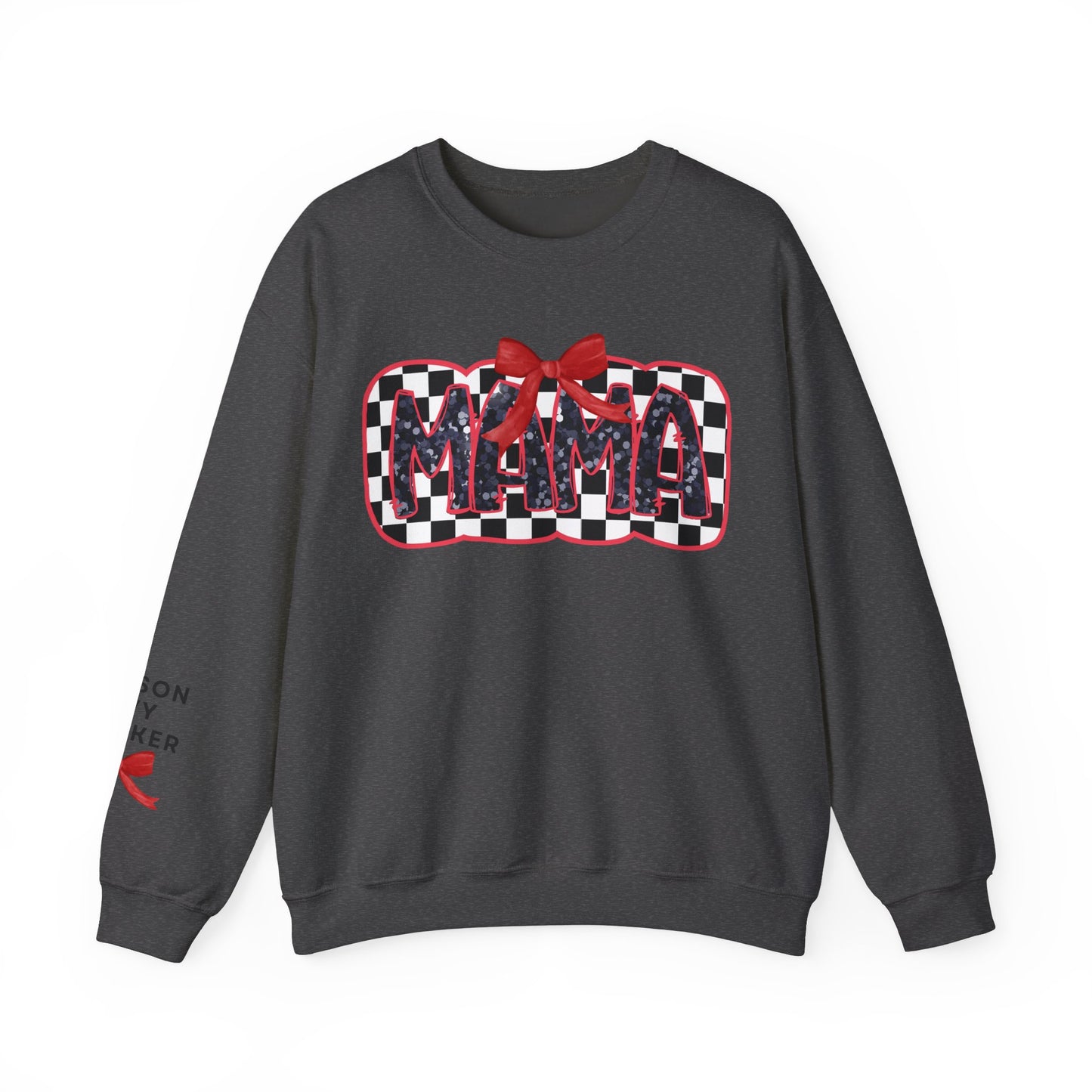 Personalized Checkered Coquette Mama Sweatshirt