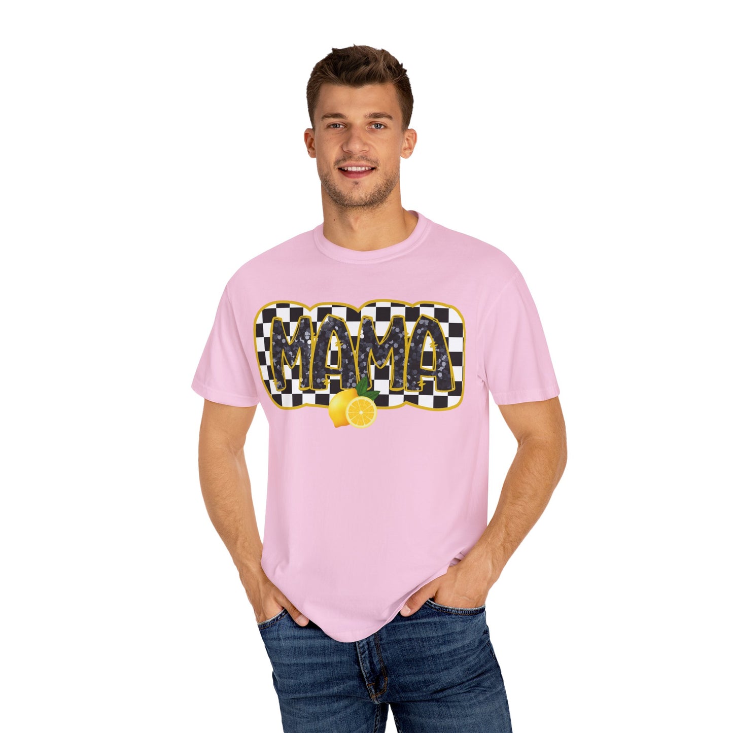 Checkered Lemon Mama T-Shirt, Gift for Mom