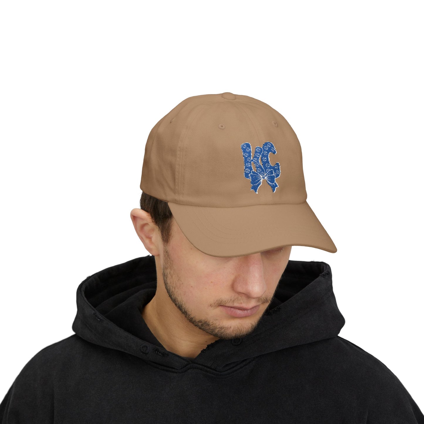 Coquette KC Baseball Doodle Letter Embroidered Dad Cap, Mother's Day Gift, Birthday Gift for Mom