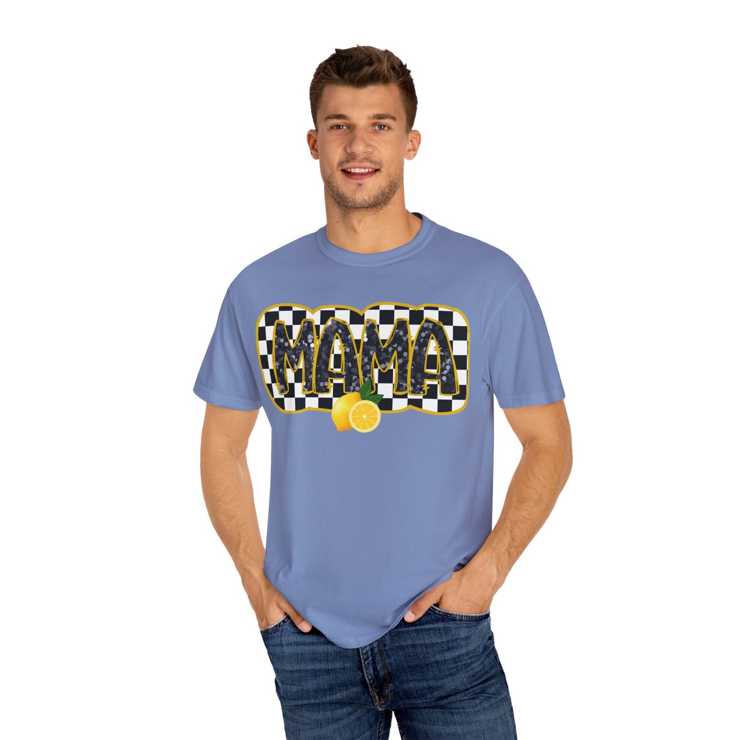 Checkered Lemon Mama T-Shirt, Gift for Mom