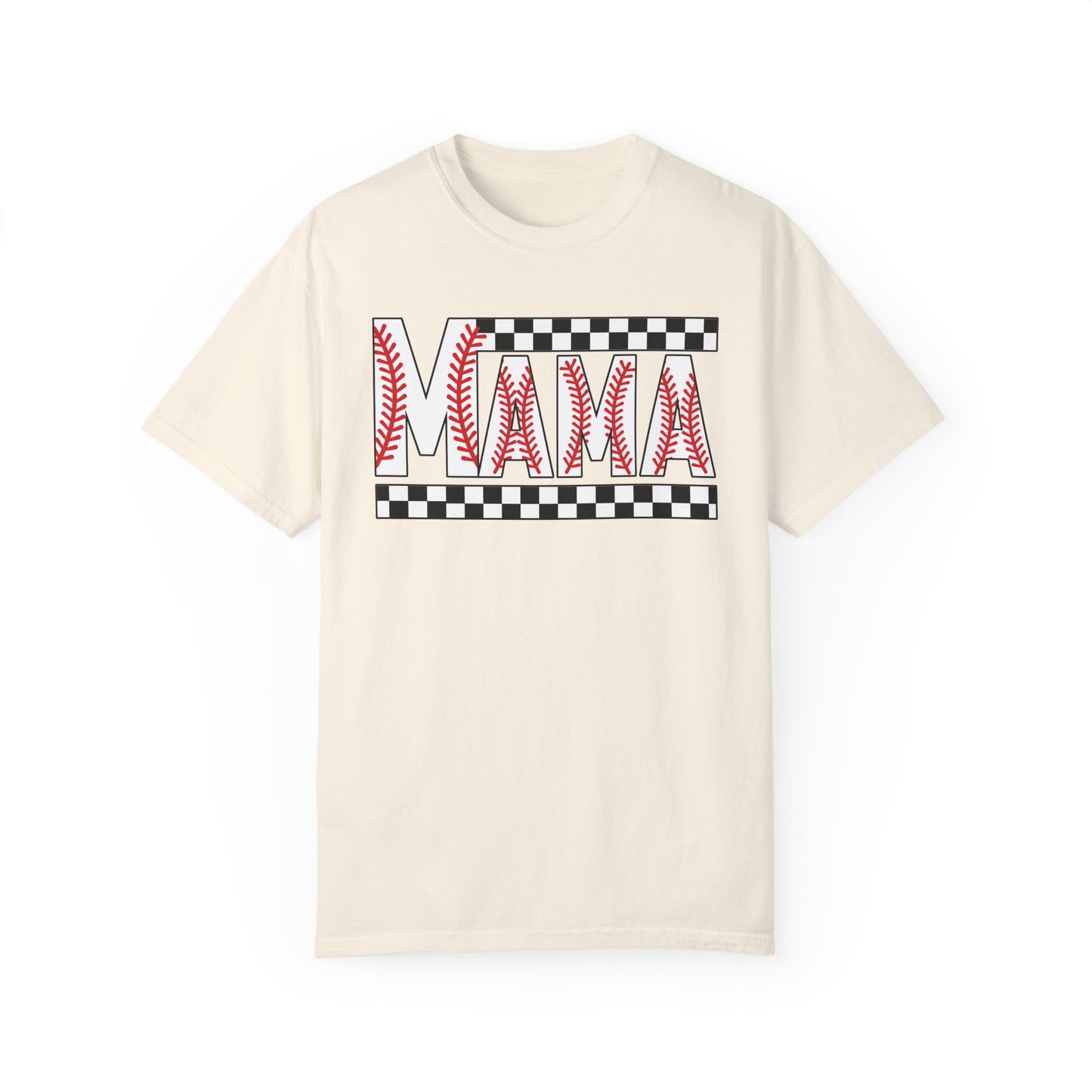 MAMA Baseball Checkered T-Shirt