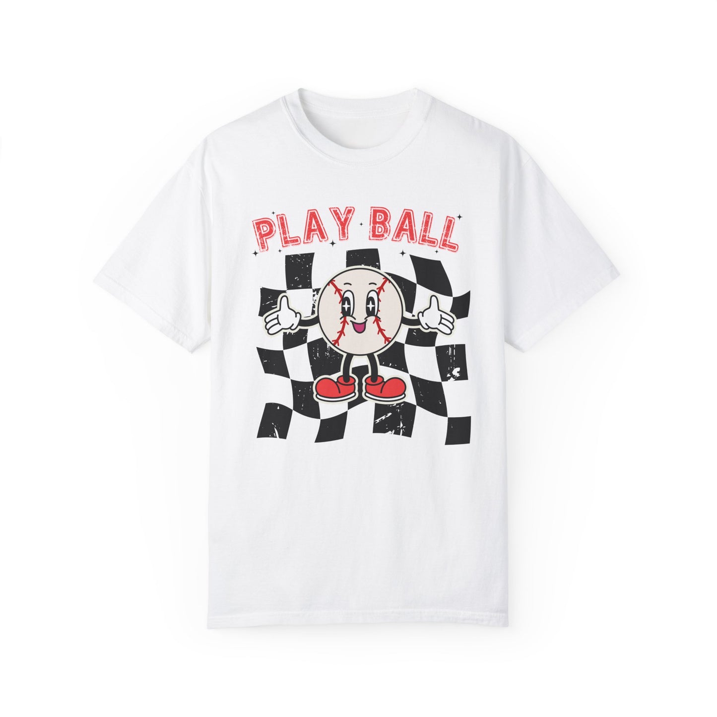 Play Baseball Checkered T-Shirt