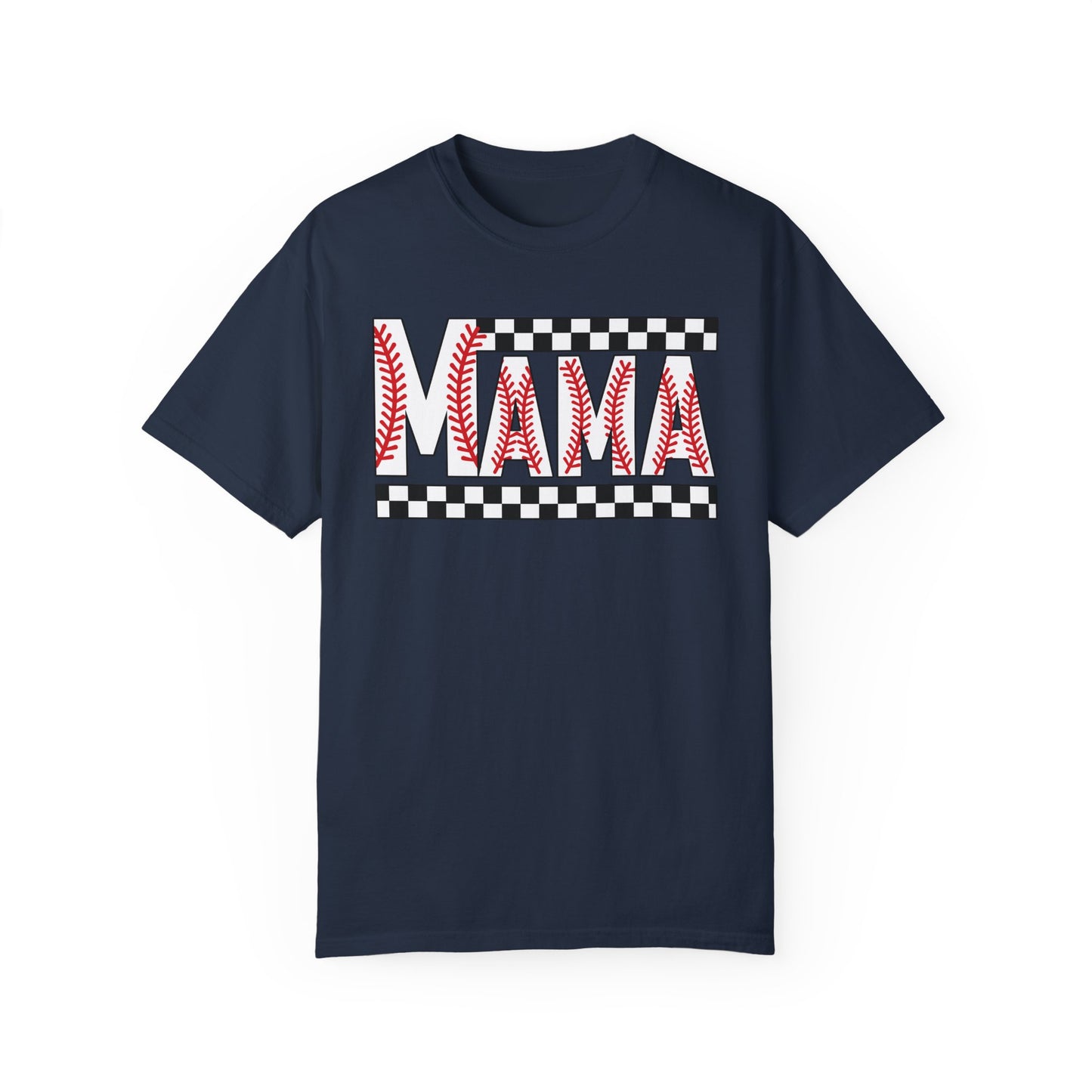 MAMA Baseball Checkered T-Shirt