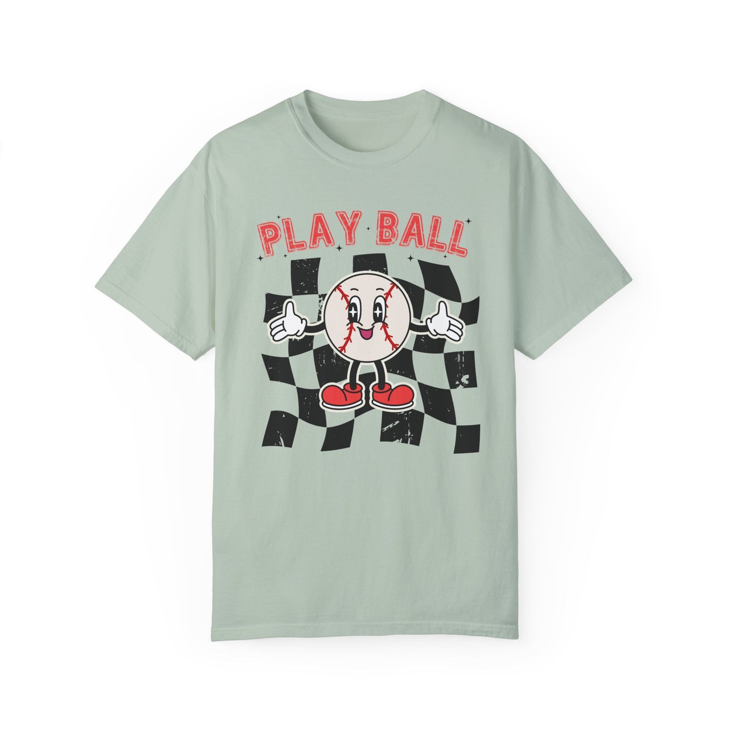 Play Baseball Checkered T-Shirt
