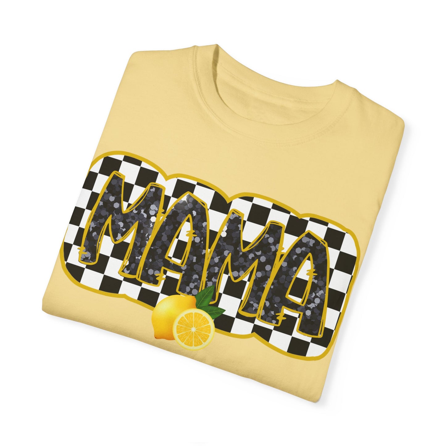 Checkered Lemon Mama T-Shirt, Gift for Mom