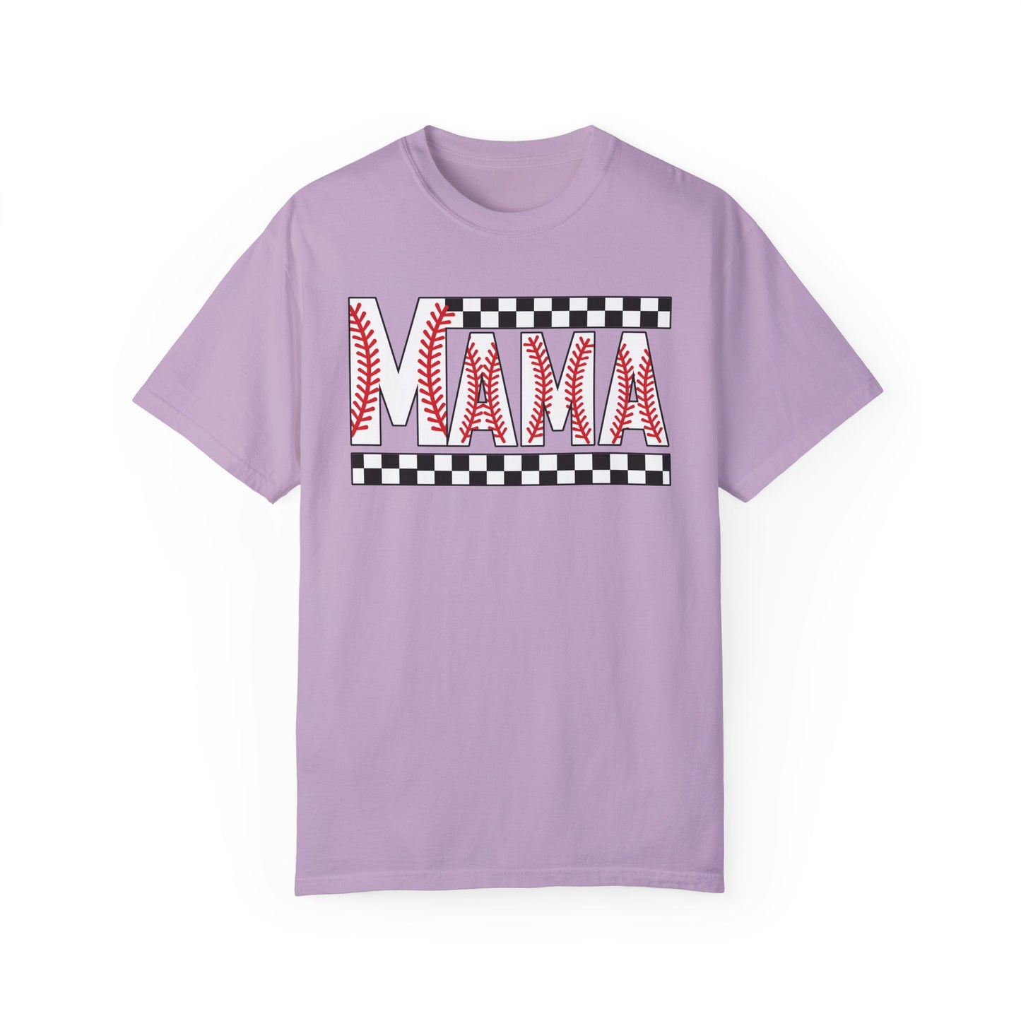 MAMA Baseball Checkered T-Shirt