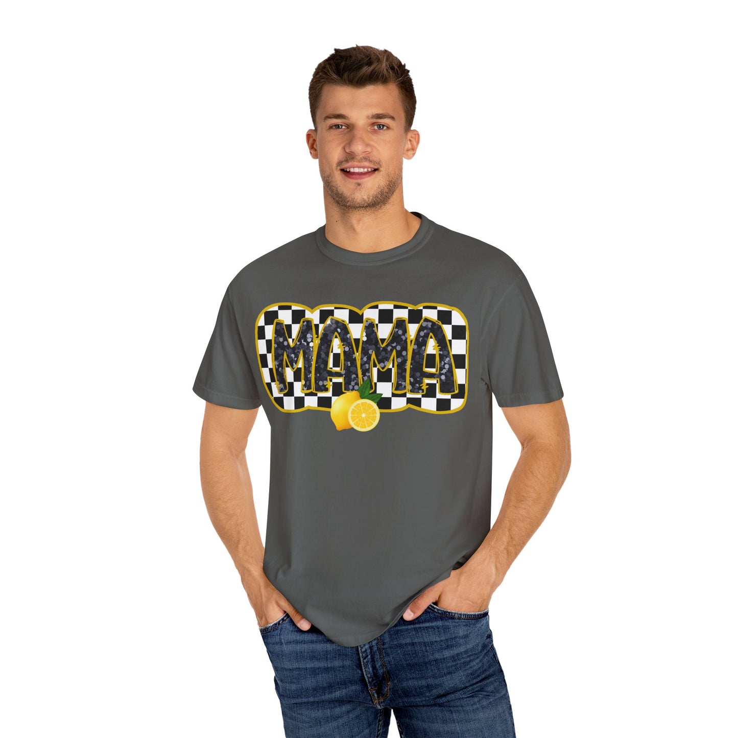 Checkered Lemon Mama T-Shirt, Gift for Mom