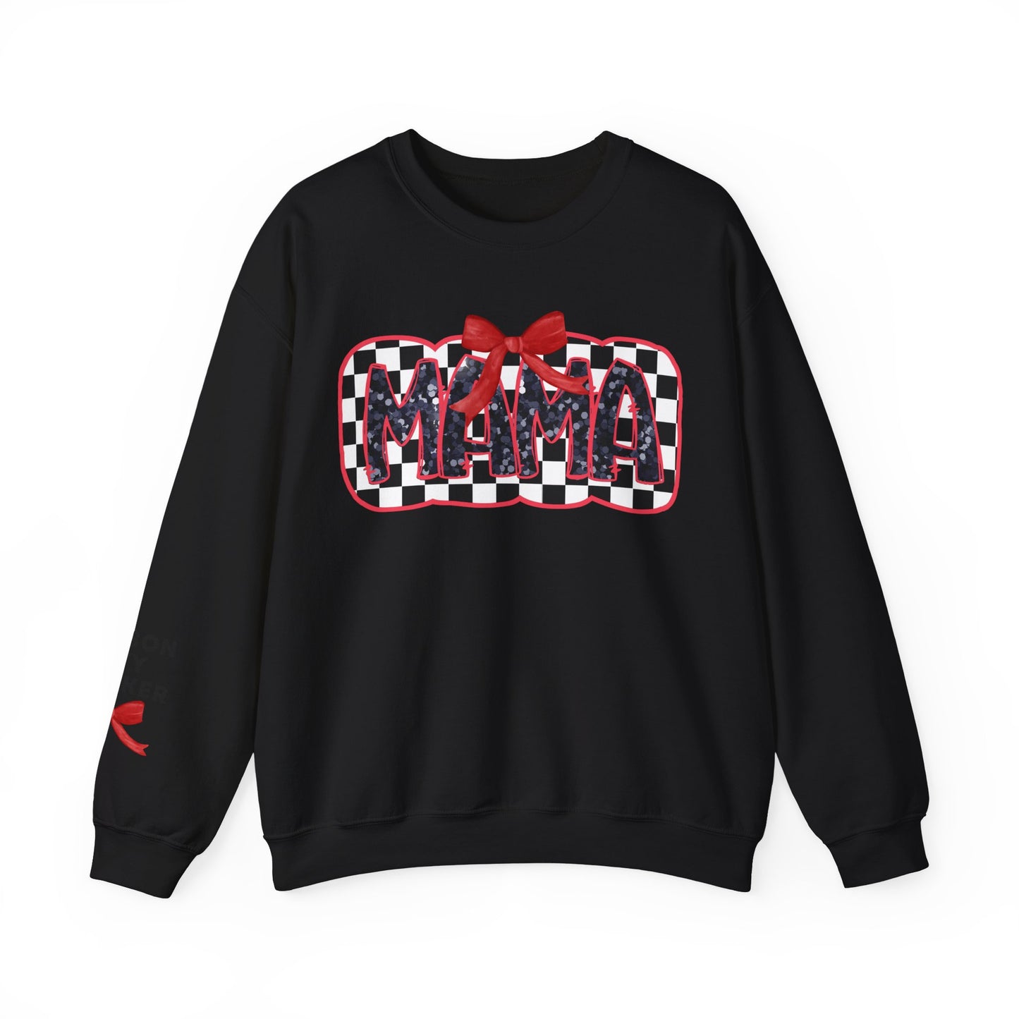 Personalized Checkered Coquette Mama Sweatshirt