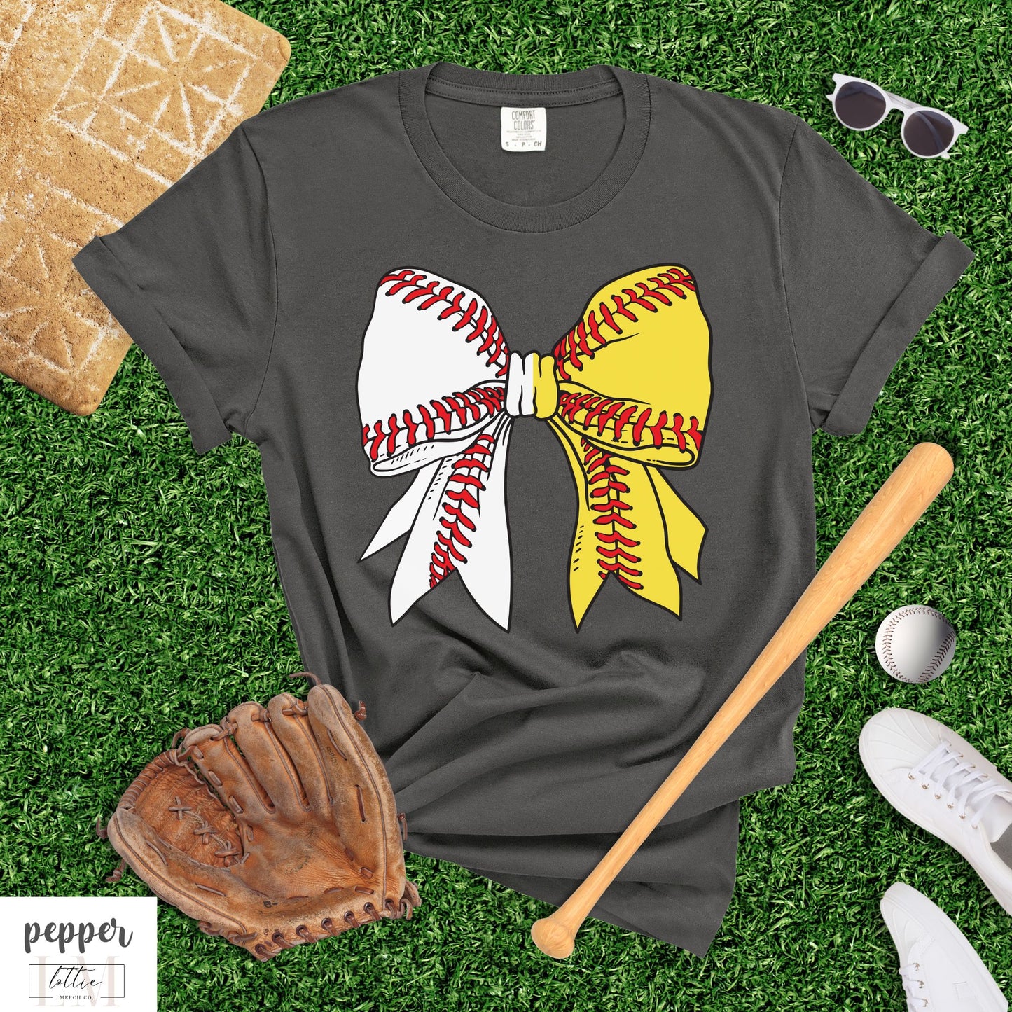 Baseball & Softball Coquette Bow T-Shirt