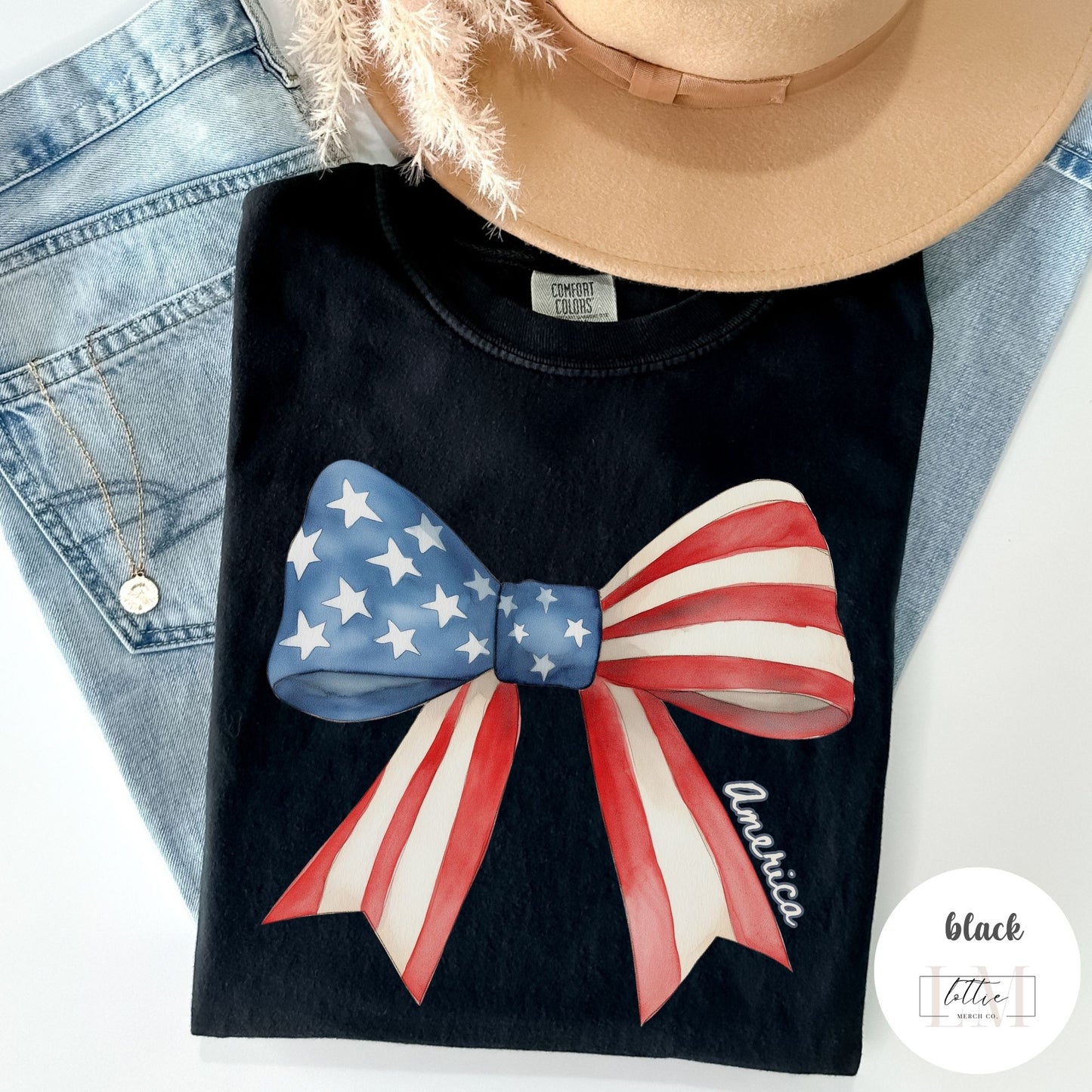 American Flag Bow T-Shirt