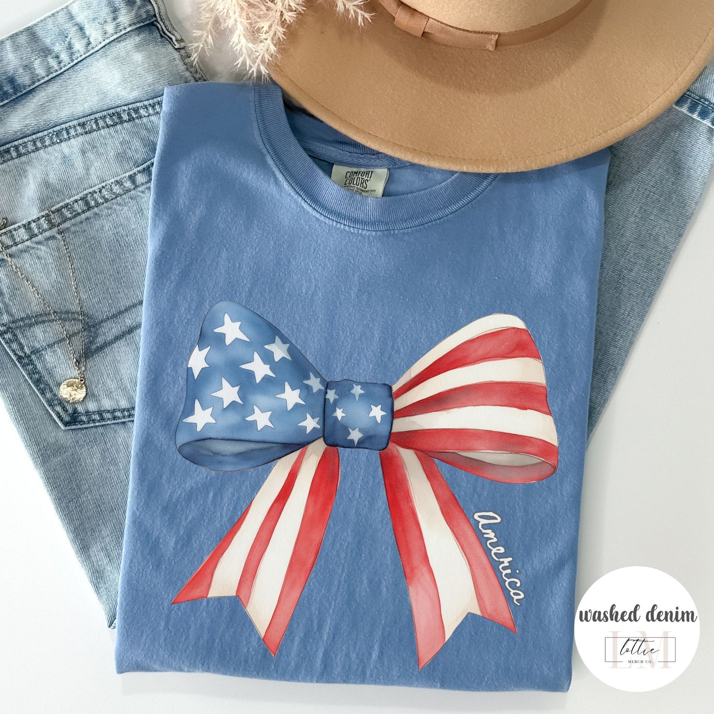 American Flag Bow T-Shirt