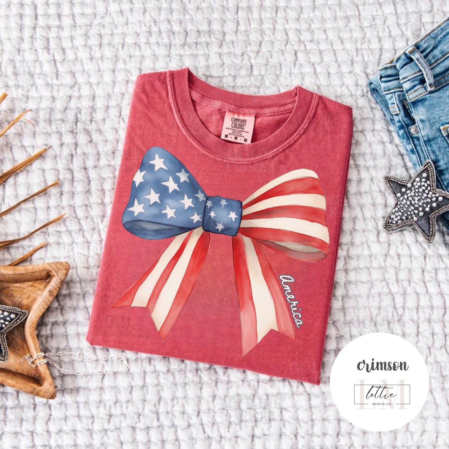 American Flag Bow T-Shirt