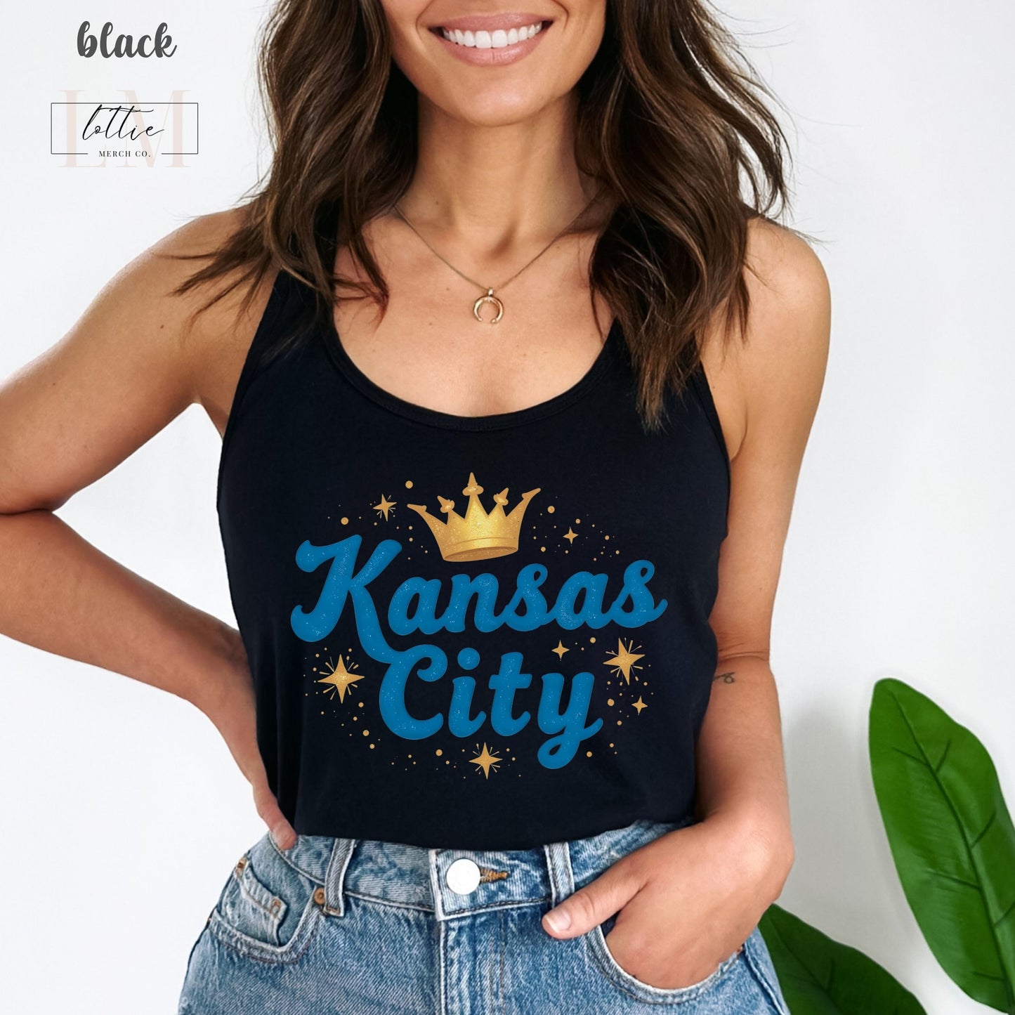 Kansas City Crown Women's Racerback Tank, Kansas City Baseball Tank Top, KC Baseball T-shirt