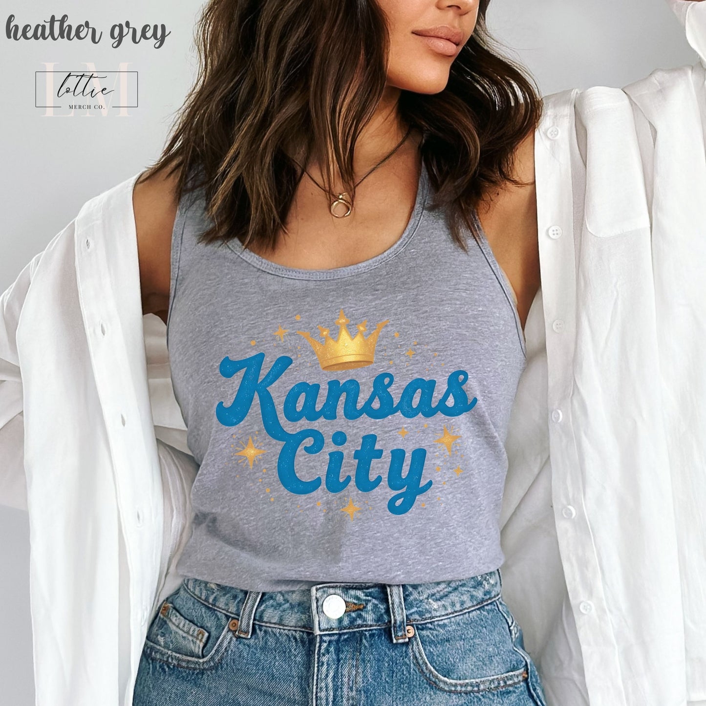Kansas City Crown Women's Racerback Tank, Kansas City Baseball Tank Top, KC Baseball T-shirt
