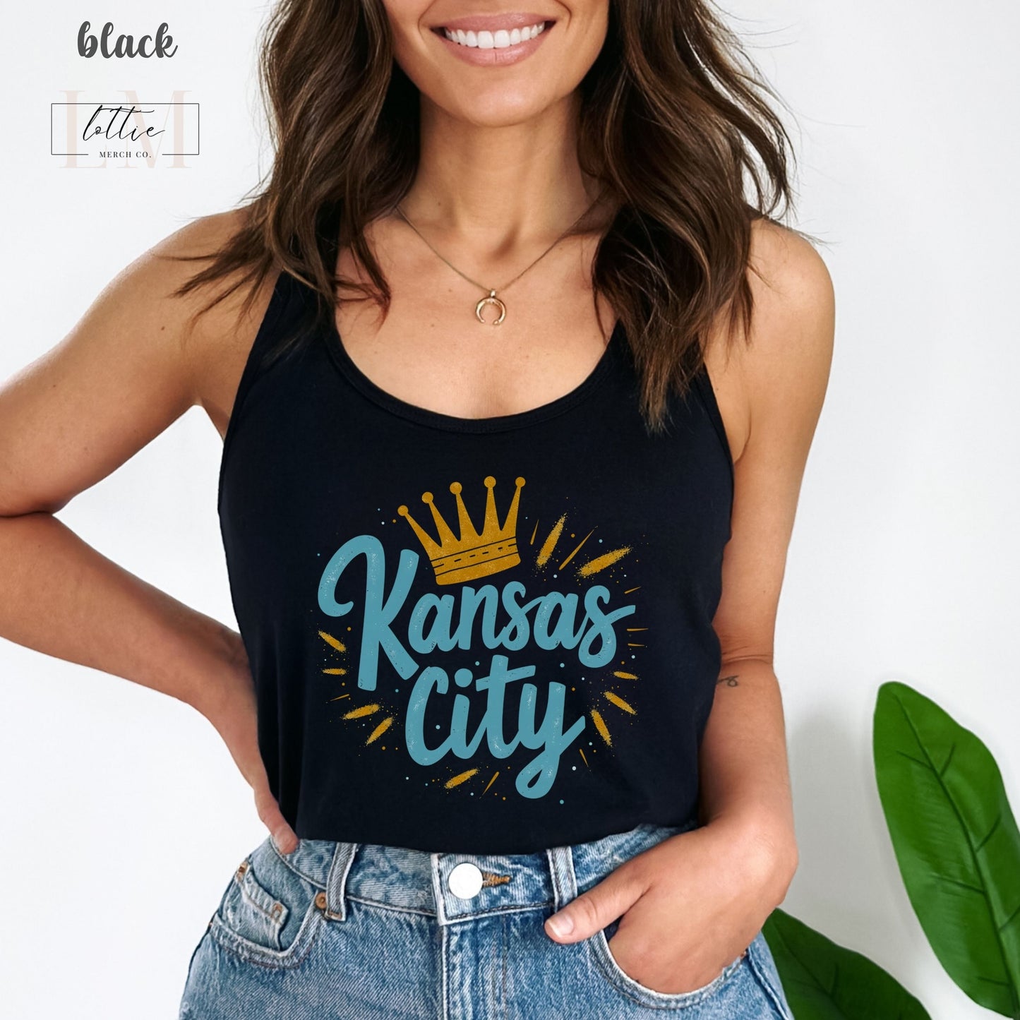 Kansas City Crown Women's Racerback Tank, Kansas City Baseball Tank Top, KC Baseball T-shirt