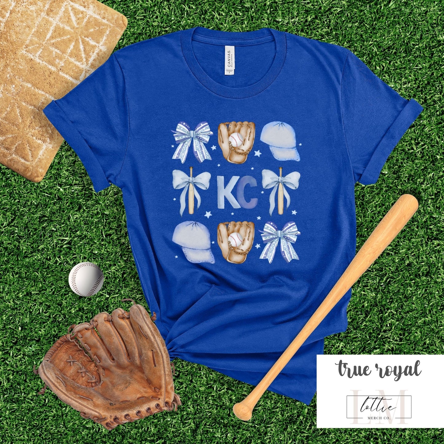 Watercolor Grid Kansas City Baseball Shirt