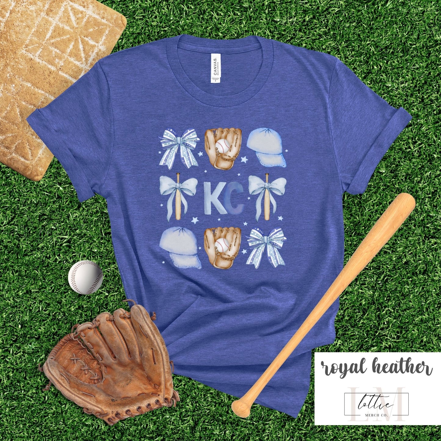 Watercolor Grid Kansas City Baseball Shirt