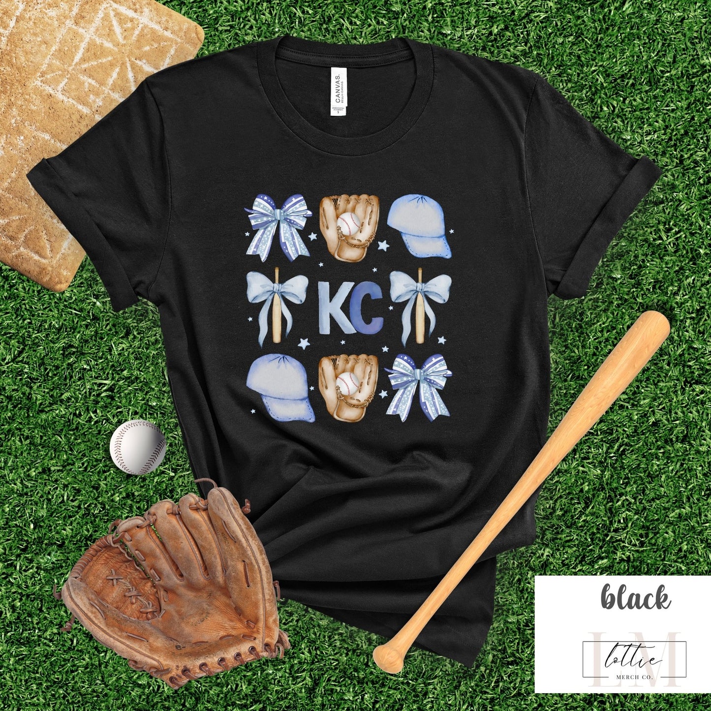 Watercolor Grid Kansas City Baseball Shirt