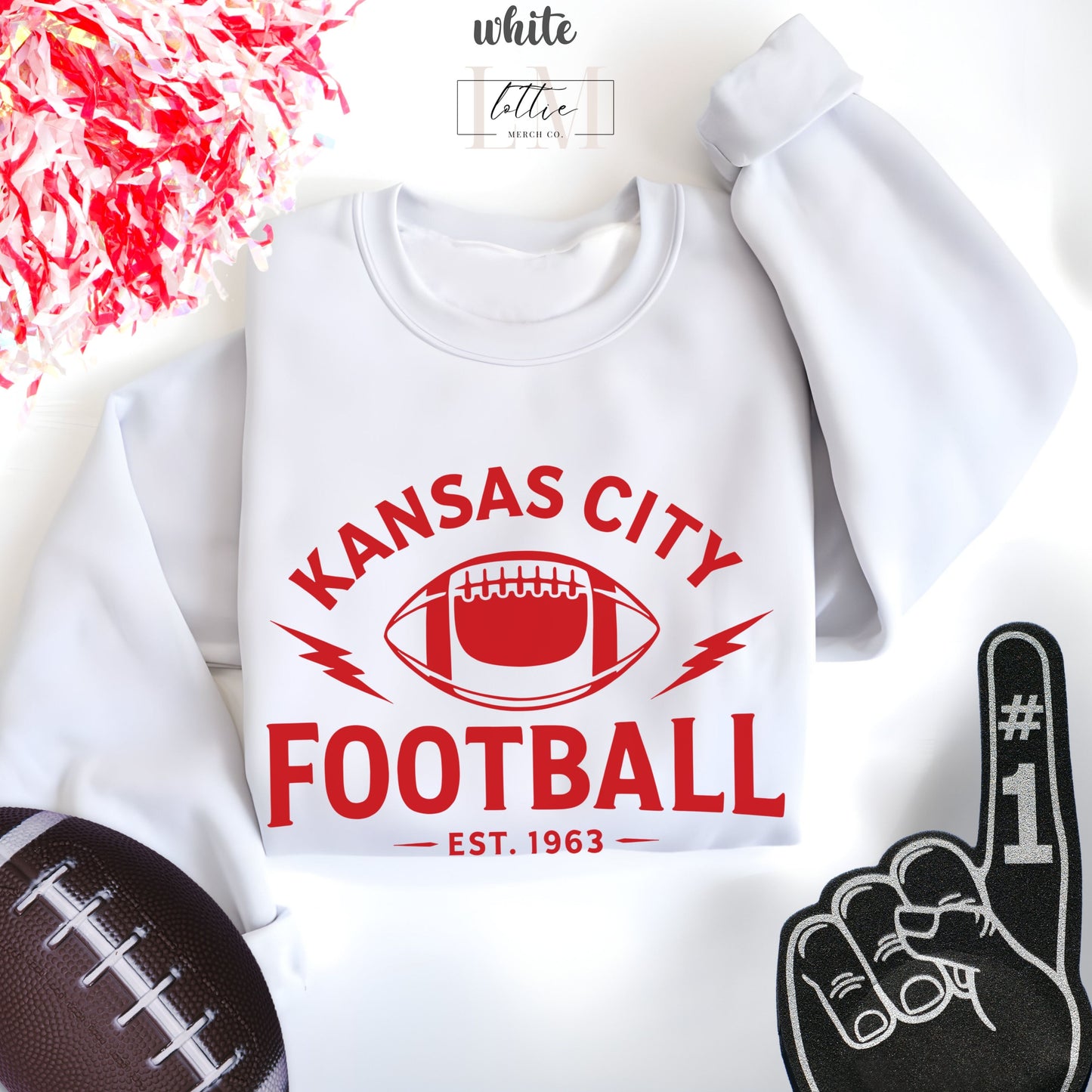 Adult Kansas City Football Lightning Bolt Sweatshirt