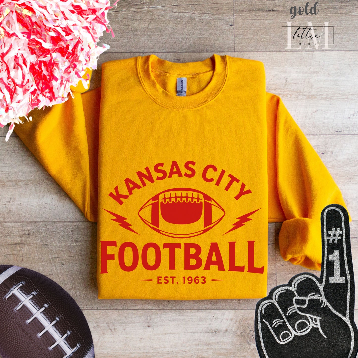 Adult Kansas City Football Lightning Bolt Sweatshirt