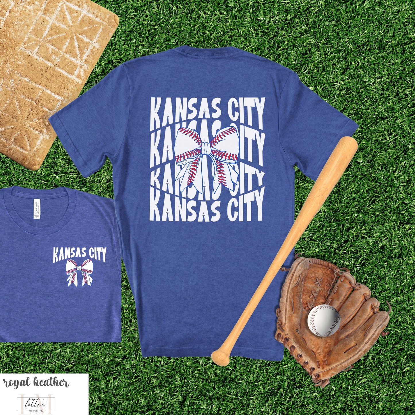 Kansas City Baseball Shirt - Front, Back KC Shirt