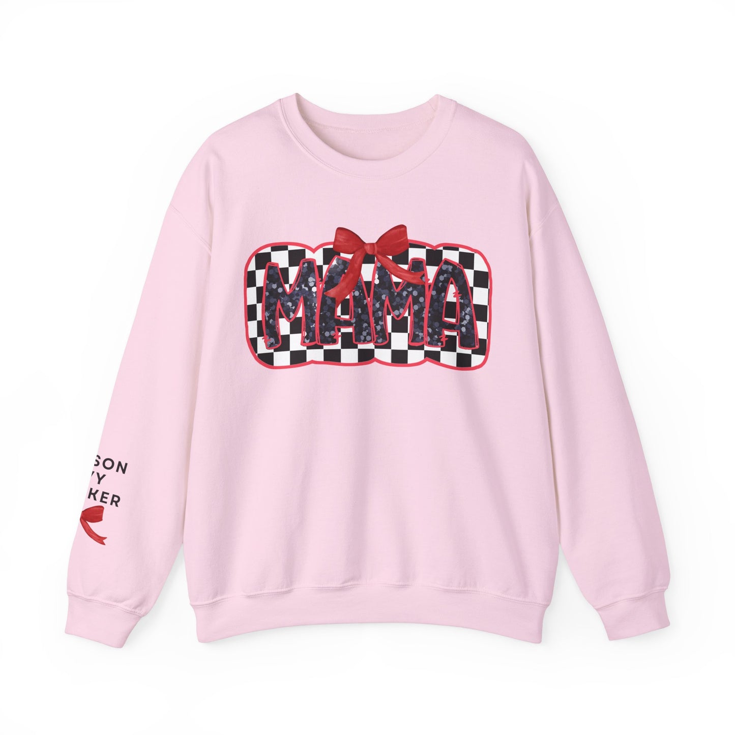 Personalized Checkered Coquette Mama Sweatshirt