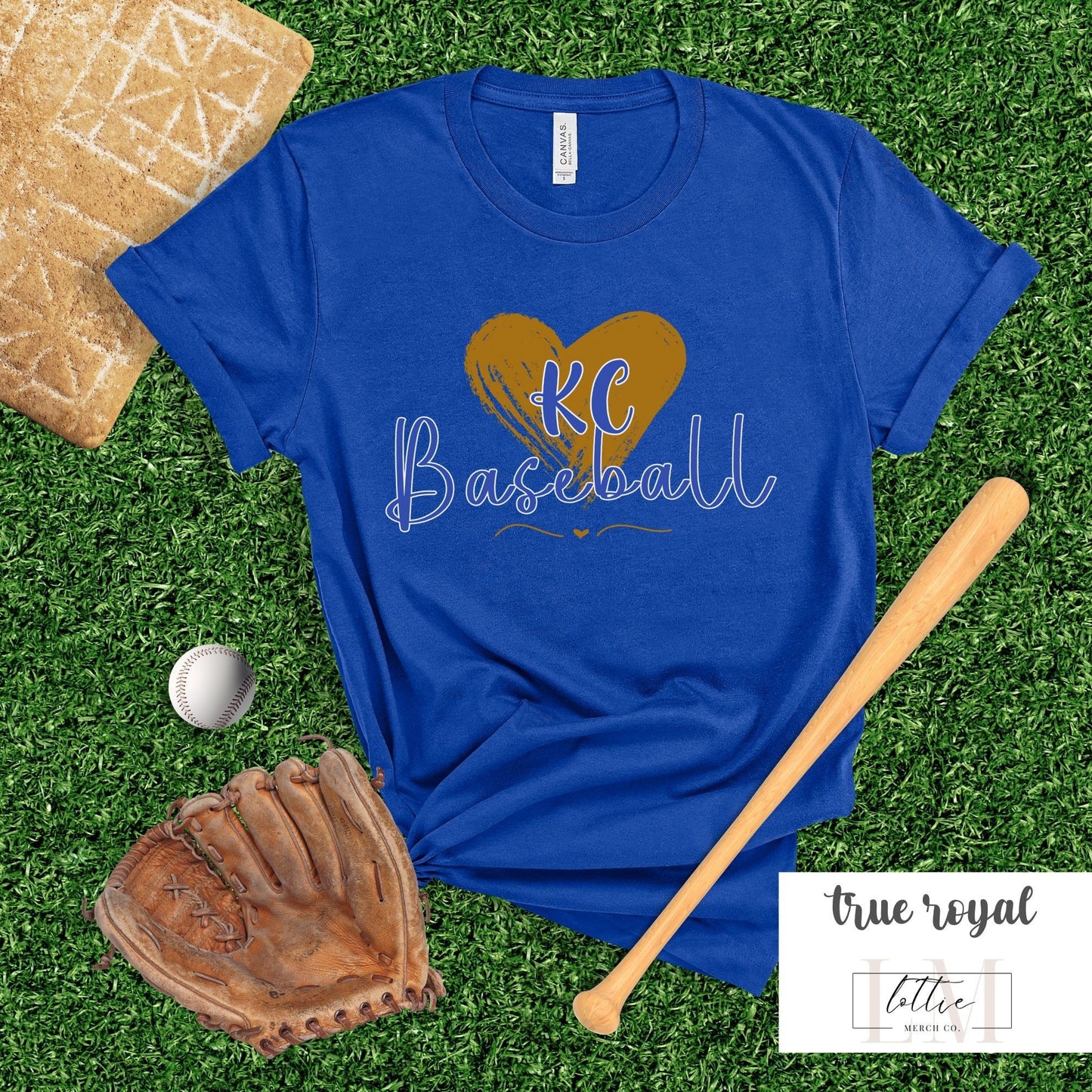 Kansas City Baseball Heart T-Shirt
