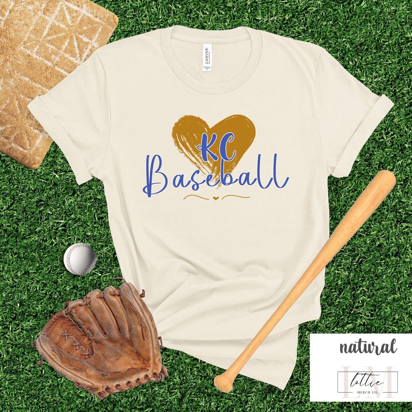 Kansas City Baseball Heart T-Shirt