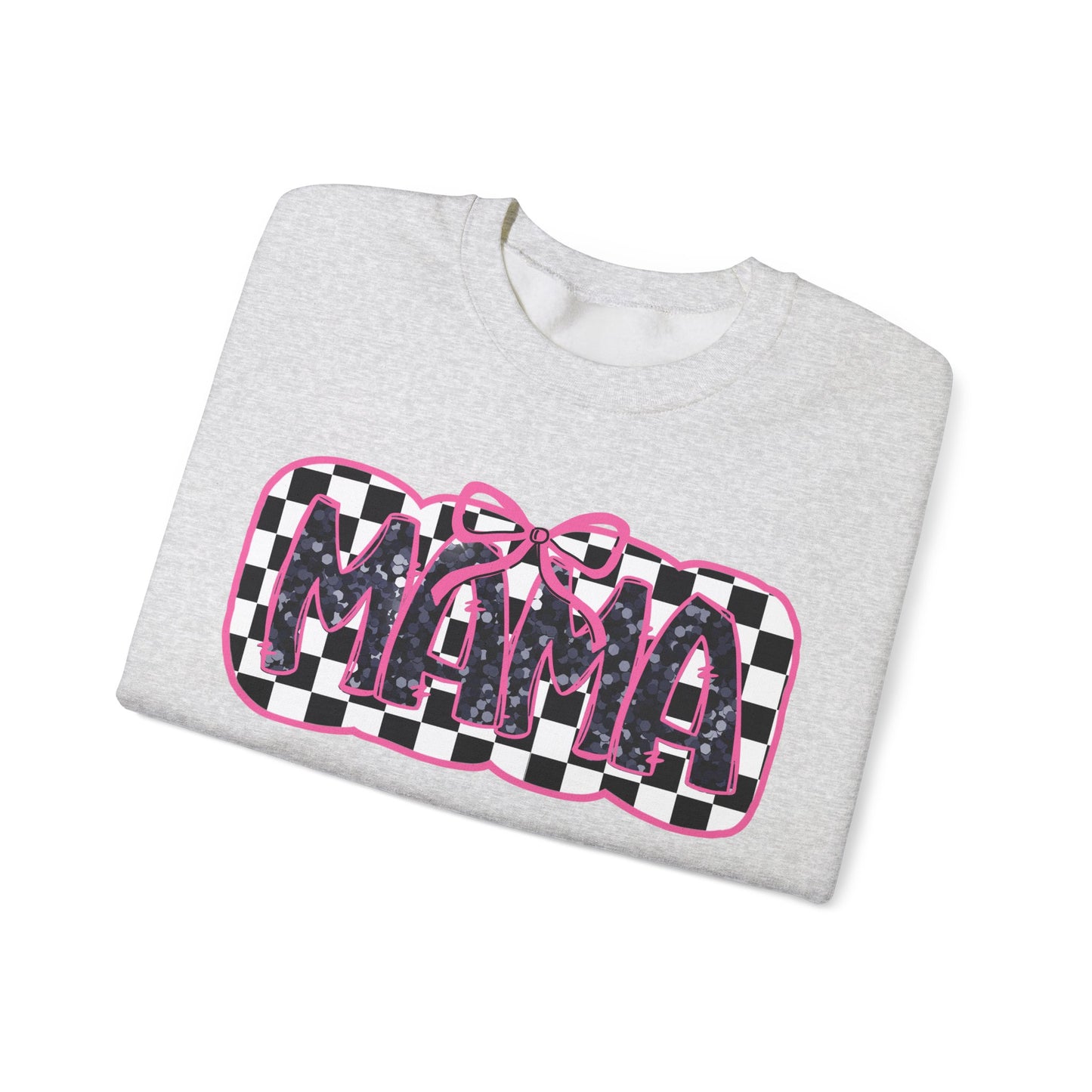 Personalized Bow Checkered Mama Sweatshirt