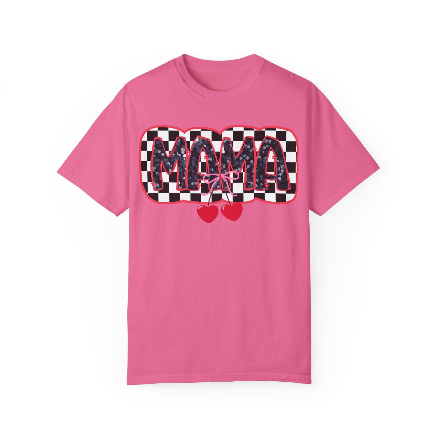Red Cherry Checkered Mama Coquette Comfort Colors T-shirt