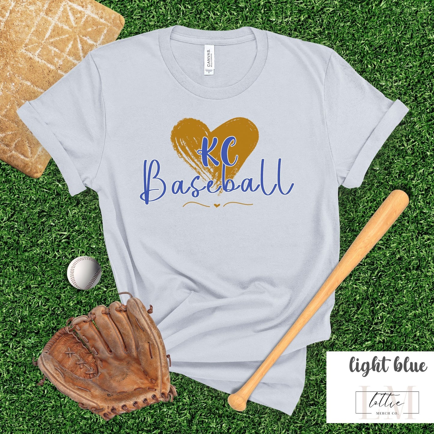 Kansas City Baseball Heart T-Shirt