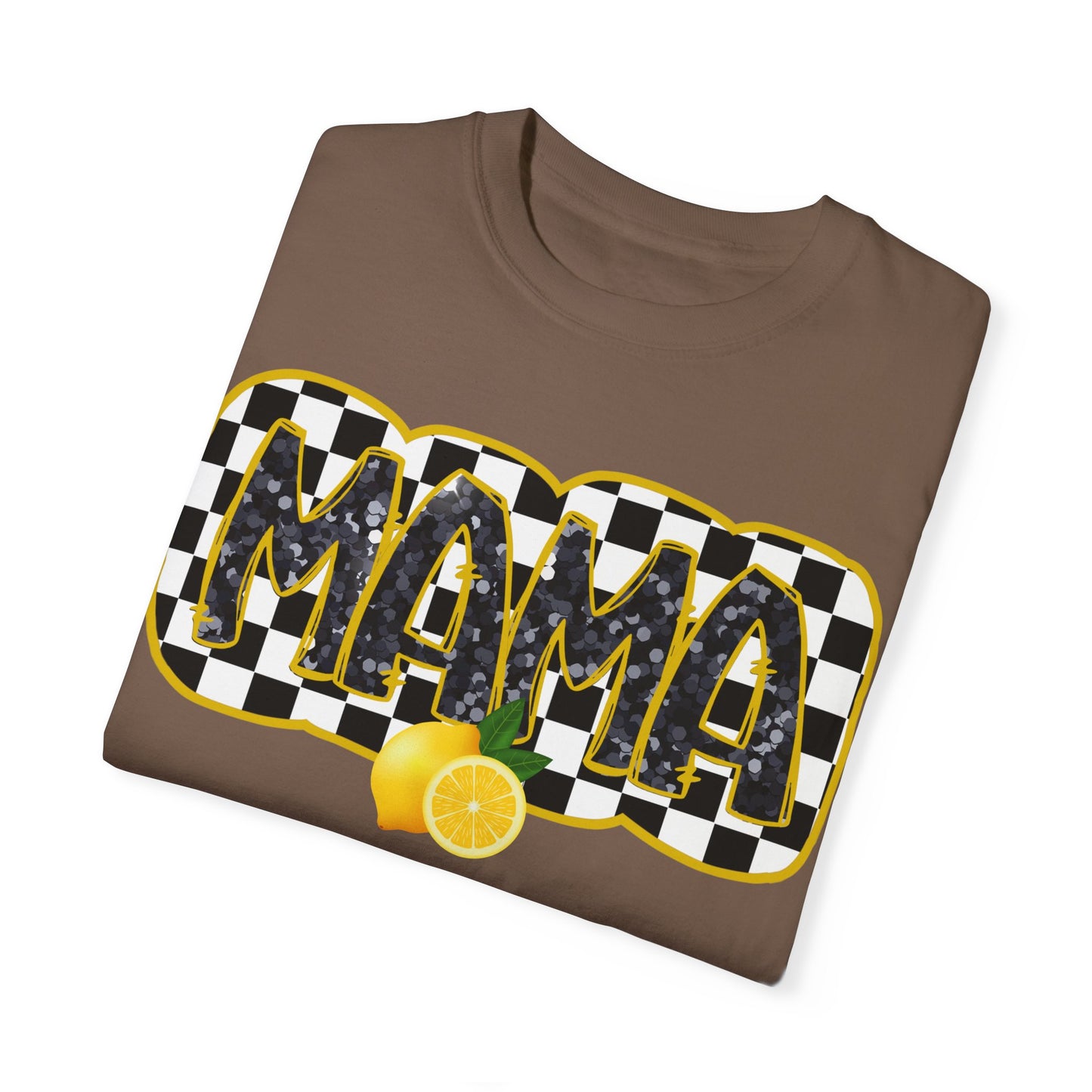 Checkered Lemon Mama T-Shirt, Gift for Mom