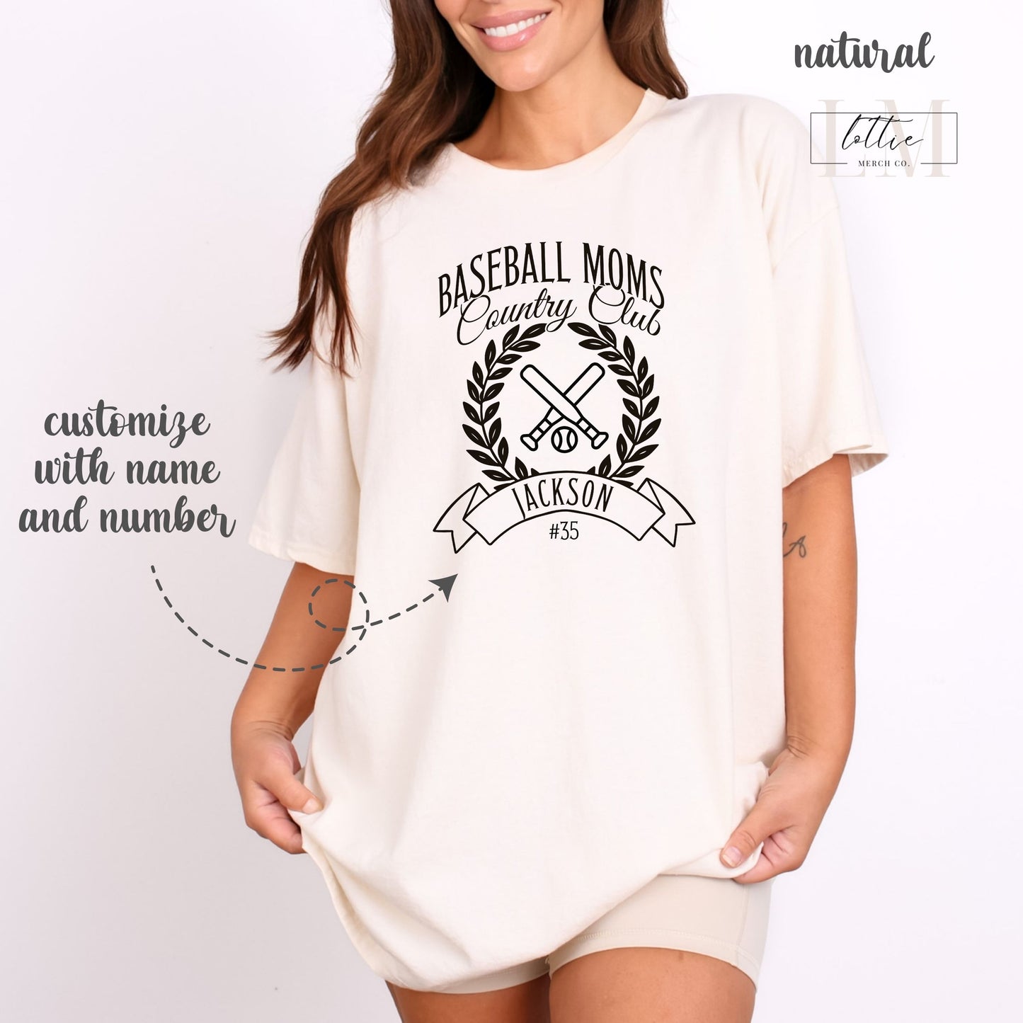 Personalized Baseball Moms Country Club T-Shirt