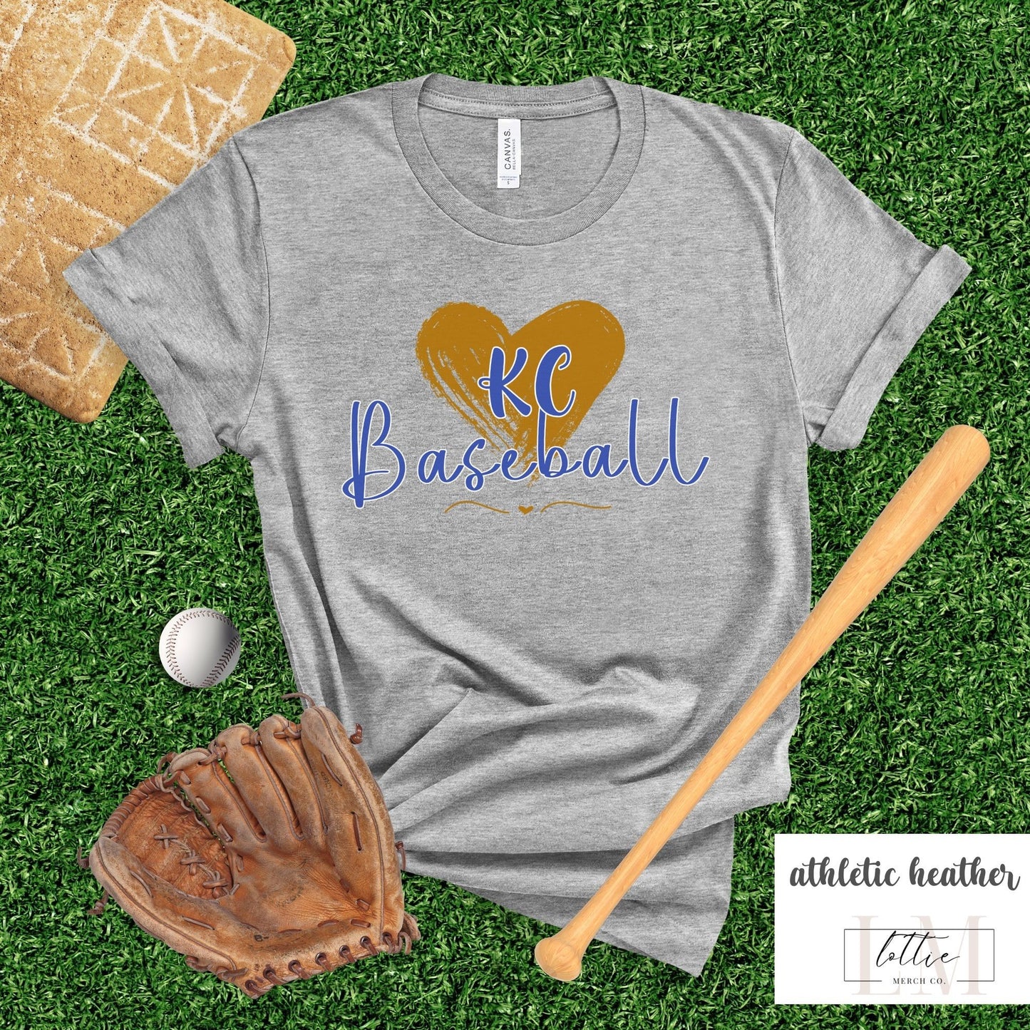 Kansas City Baseball Heart T-Shirt