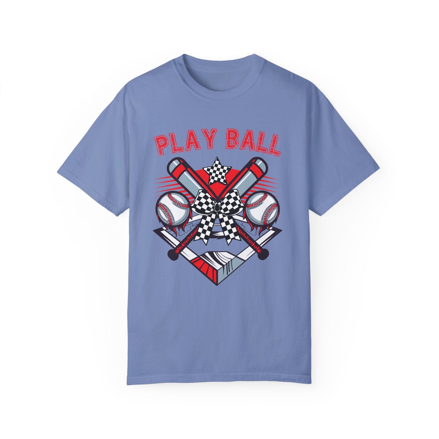 Play Ball Checkered Bow T-Shirt